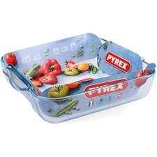 Pyrex Essentials Square Roaster 25 x 21cm Glass Oven Dish Baking Lasagne