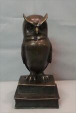 Statue Owl Owl Bird Wildlife Art Deco Style Art Nouveau Style Bronze Signed Scul