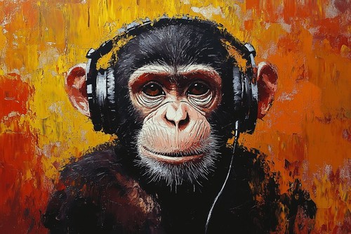 Banksy style monkey canvas - banksy,