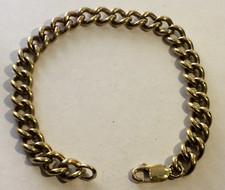9CT GOLD HEAVY SOLID LINKS CURB BRACELET, (9.1/4. INCHES LONG)  43.06 GRAMS. LOT