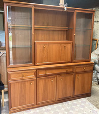 Vintage Sutcliffe Teak Veneer Wall Unit Display Cocktail Cabinet with Drawers