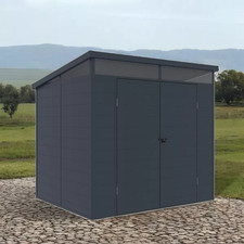 Plastic Garden Shed – 7’10” x 6’4″ – Solid Outdoor Storage Shed with Sloped Roof