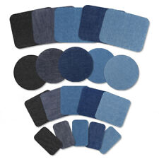 20* Iron On Denim Patches Jeans Fabric Repair Patches Clothes Mending Stickers