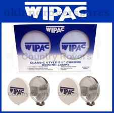 CLASSIC CAR CHROME WIPAC 5.5 INCH DRIVING LIGHTS WITH COVERS, (SPOT LIGHTS)