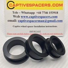 Suzuki GSXR 1000  2005 - 2008 Captive wheel Spacers. Full set. Black