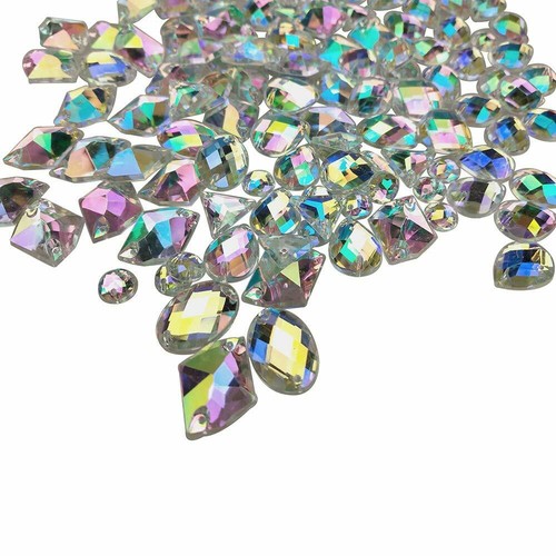 50x clear flat back - ab, faceted