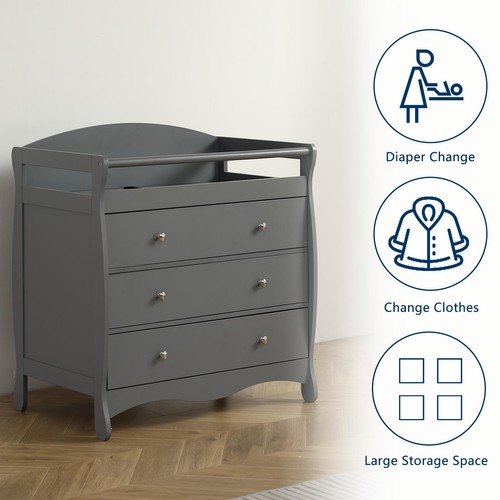 Drawer baby diaper station - 3-drawer,