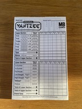 VINTAGE MB Games Yahtzee Score