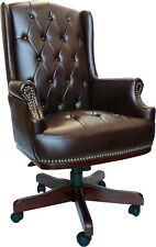 Captains Office Managers Computer PC Bonded Leather Desk Chair Chesterfield