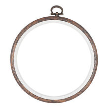 Embroidery Flexi Hoop Cross Stitch Sewing Round PLASTIC Frame Wood Colour 4 inch