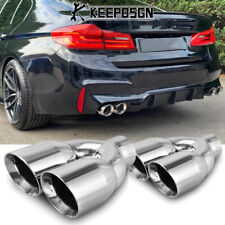 For 5 Series F10 F11 F18 G30 G31 M5 520 535 550 Quad Exhaust Tip Stainless Steel