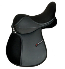 Synthetic Leather General Purpose Haflinger Pony Saddle Suede Black 14 inch Seat