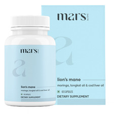 Mars  Lion’s Mane Caps (60N) : Powered with Moringa Powder - Pack of 1