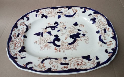Vintage mason ironstone - ironstone, blue