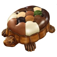 Leather Turtle Ottoman Stool