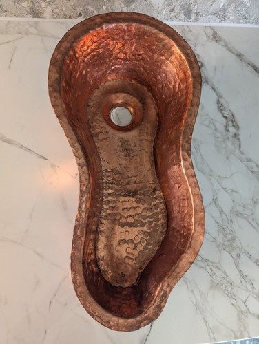 Solid hammered copper inset