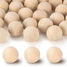 Natural Wooden Craft Balls Wood Solid Ball Spheres DIY Supplies Dia 6mm - 100mm