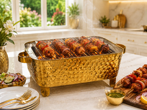 Hammered metal bbq grill - hammered,