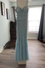 Sean Collection Beaded Aqua Dress/Gown - Size Small