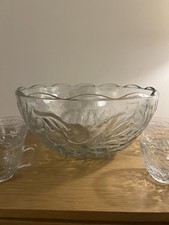 vintage glass punch bowl set