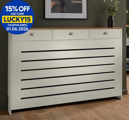 Cream radiator cover cabinet - radiator,