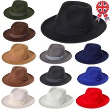 Mens Wide Brim Fedora Hat