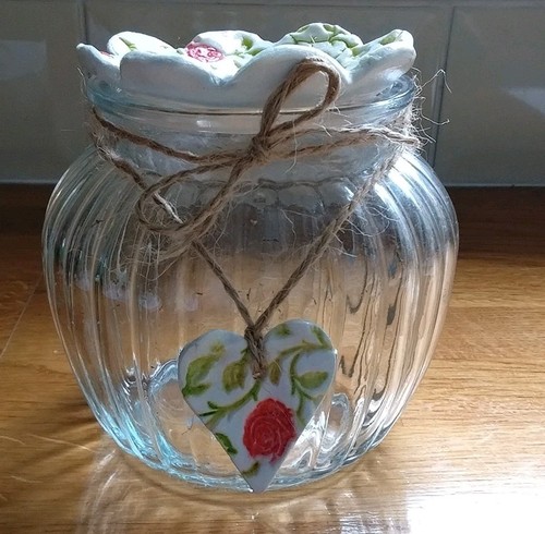 Glass vase with flower frog - glass,