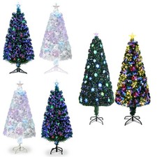Prelit Christmas Tree Fibre Optic Xmas Colour changing Star LED 3FT-4FT-5FT-6FT