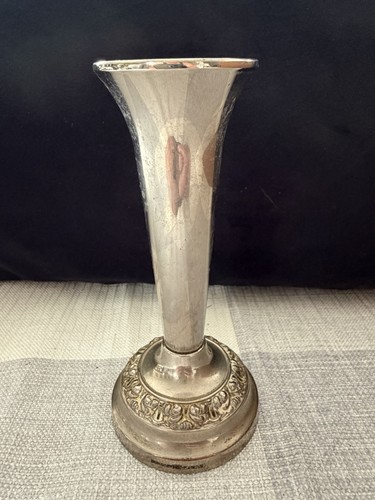Silver plated trumpet vase - plated,