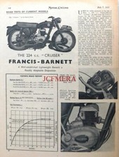 FRANCIS-BARNETT 'Cruiser' 224cc Motor Cycle - 1955 Magazine Report Cutting