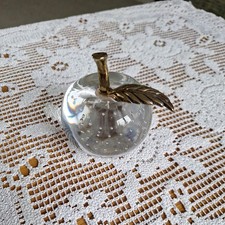 Vintage Clear Art Glass Apple