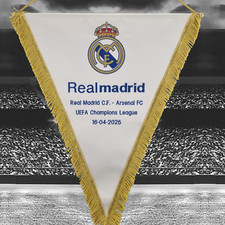 Real Madrid CF v Arsenal Football Club 2025 Champions League Embroidered Pennant