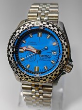Custom Seiko SKX Rally Blue Pro Diver Automatic Watch Sapphire Jubilee NH35 3.8