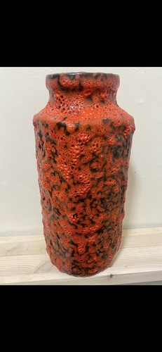 Scheurich pottery vase red - pottery,