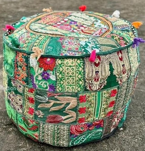 Indian vintage patchwork - patchwork, pouf