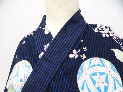 Japanese kimono yukata purple - kimono,
