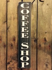 Coffee Shop Sign Plaque Vintage Shabby Look Cafe Kitchen Home Hotel Bakery Pub