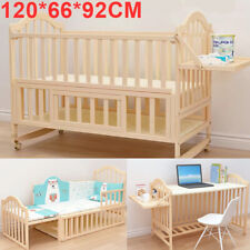 120cm Solid Baby Crib Bedside Cot Bed Wooden Next to Me From Birth Cot