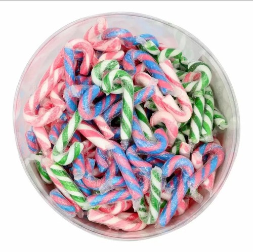 Mini christmas candy canes - candy, canes-