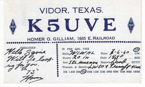 Qsl 1960 vidor texas - 1960,