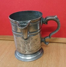 Antique William IV One Pint Pewter Tankard - 5 Inches Tall
