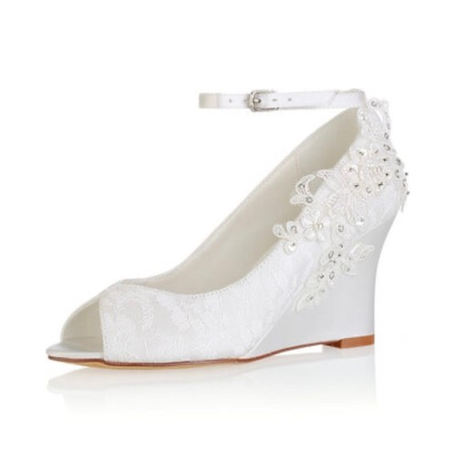 Ladies womens wedding wedge - womens,