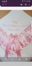 PERSONALISED white/pink baby girls shawl *NEW* for christening or everyday use