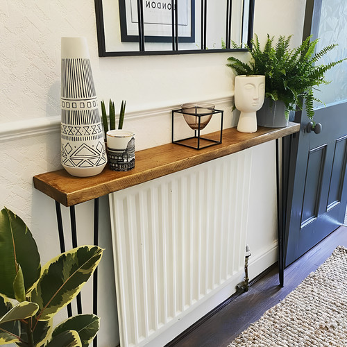 Rustic radiator console table - radiator,