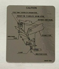 KAWASAKI ZXR750H BATTERY BREATHER ROUTING INFORMATION CAUTION WARNING DECAL 