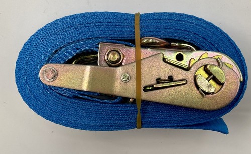 Blue ratchet strap tie - strap, down