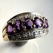Amethyst & Diamond 9ct Gold