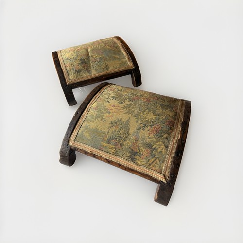 Two antique wood - wood, footstools
