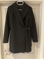 Zara Black Wool Coat Medium Lined
