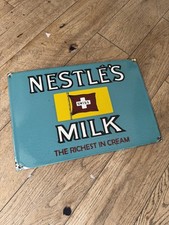NESTLE MILK Swiss Enamel Sign